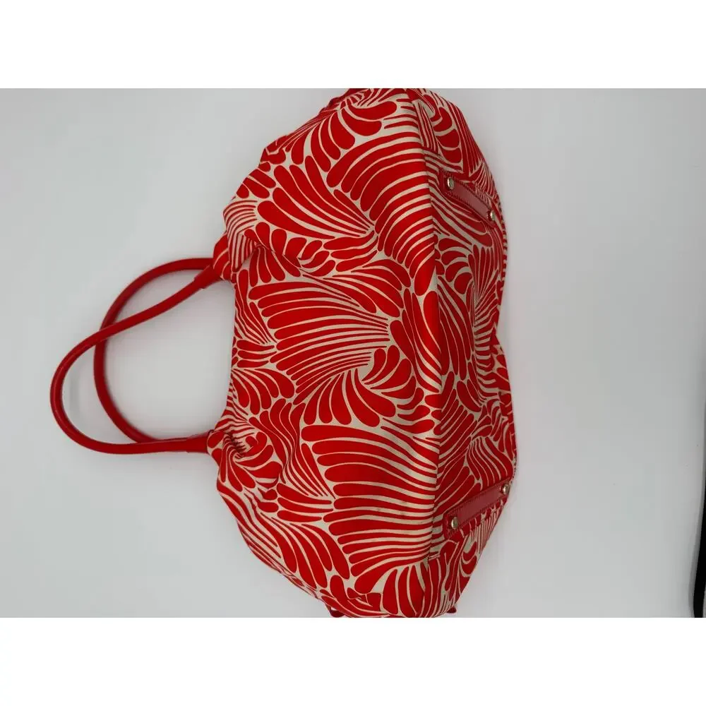 Kate Spade Stevie diaper bag red leaf design